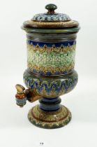 A Doulton Lambeth water filter, chip and firing crack to base, 38cm tall