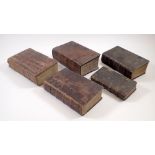 A group of five German bibles including Joseph Schaitberger, D Martin Luther 1761, Thomas a