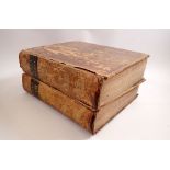 A New Family Bible by the Rev Matthew Henry, two volumes 1809 with engravings