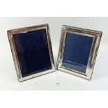 Two large silver photograph frames Sheffield 2000 & 1992, 23.5 x 18.5cm and 22.5 x 17.5cm