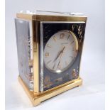 A 1960's Jaeger LeCoultre Atmos clock 'Chinese Aquarium' with gilt brass frame and lucite panels,