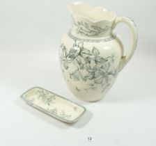 A Wedgwood Clematis toiletry jug and soap dish