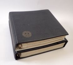 Two world coin albums 20th century containing: album Mont Samleren, examples: Denmark, Norway &