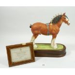 A Royal Worcester Doris Lindner limited edition, Clydesdale Stallion 182/500 with certificate