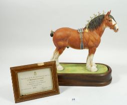 A Royal Worcester Doris Lindner limited edition, Clydesdale Stallion 182/500 with certificate