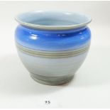 A Shelley blue Art Deco Harmony ware flower pot 17cm diameter x 15cm high