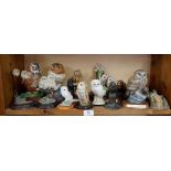 A Welsh Porcelain owl and a quantity of other owls including Leonardo, Border Fine Arts, Aynsley,
