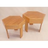 Two Art Deco style octagonal occasional tables, 55 x 67cm diameter