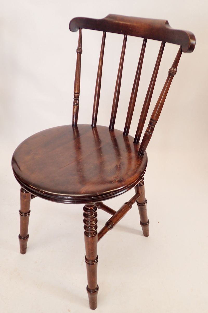 Three early 20th century beech stick back chairs (one carver and two carvers) - Image 3 of 3