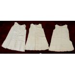 Three Edwardian children's cotton shift dresses