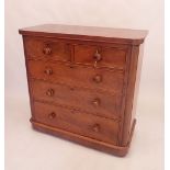 A Victorian mahogany chest of two short and three long drawers, 105 x 50 c 103cm