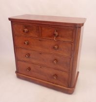 A Victorian mahogany chest of two short and three long drawers, 105 x 50 c 103cm