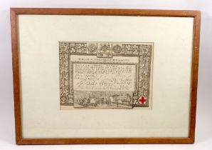A framed certificate issued to J T Ward by Bradford Wounded Transport Committee for service during