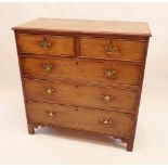 A Georgian oak chest of two short and three long drawers 102x104x48cm