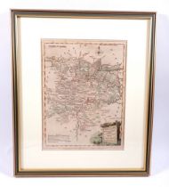 A Joseph Ellis 18th century map of Huntingdonshire, 26 x 19cm