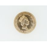 A QEII gold Britannia 25 pounds, 1/4 ounce coin 1987 - Condition: VF