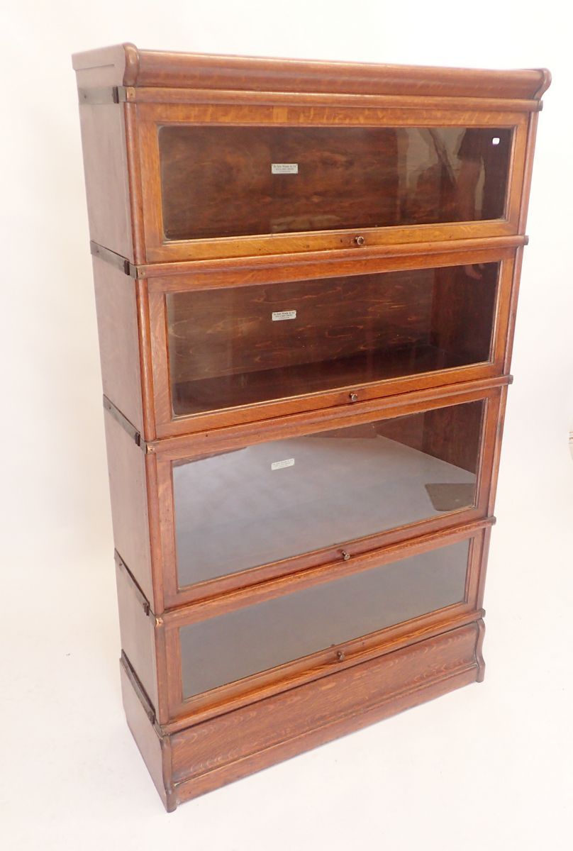 A Globe Wernicke oak four section bookcase