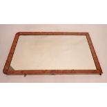 A Victorian walnut framed mirror, 53 x 92cm