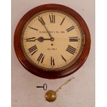 A Victorian fusee dial wall clock in mahogany case, the dial inscribed 'Bullivant & Co Ltd,