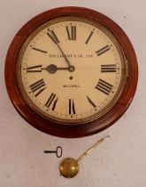 A Victorian fusee dial wall clock in mahogany case, the dial inscribed 'Bullivant & Co Ltd,