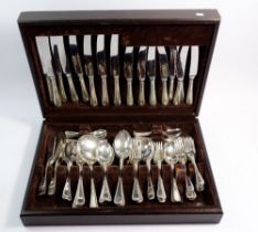 A silver plated cutlery set, boxed