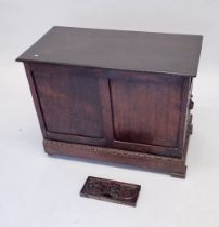A late 19th century small oak coffer converted from desk pedestal, 80 x 41 x 60cm - a/f