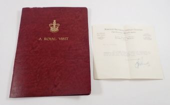 A 1955 endorsed brochure commemorating the visit of Queen Elizabeth II and the Duke of Edinburgh