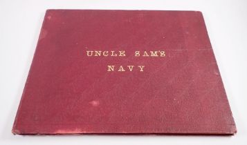 Uncle Sam's Navy - not dated (1900's) folio size book of approx 100 photos of ships/crews/officers