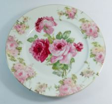 A Rosenthal large plate painted roses, 35cm