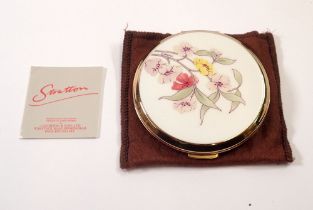 A Stratton floral compact, boxed