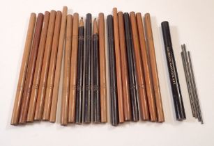 A group of nineteen vintage drawing pencils including 'Conte A Paris' 'Wolffs' and a tube of