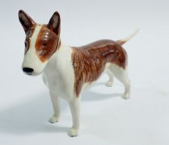 A Beswick English Bull Terrier in brown and white marked Romany Rhinestone, 14cm tall