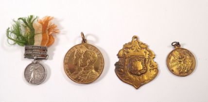 A Boar War miniature medal with South Africa Bars 1901 and 1902, a French Republic Proclamation