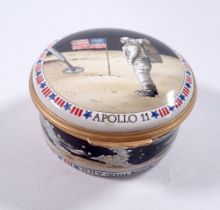An Apollo II Halcyon Days enamel box to celebrate 20th anniversary of moon landing