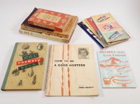 A collection of cookery books including The Olio Cookery book by L Sykes, How to be a Good