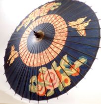 A vintage Japanese painted parasol