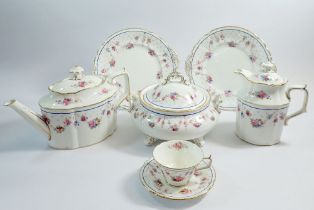 A Royal Crown Derby Melrose dinner service comprising eight dinner plates, eight soup bowls, meat