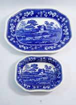 A Copeland Spode Tower meat plate, 44cm wide and a dish