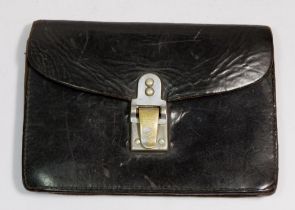 A late 19th century leather belt wallet possibly from a transport official, 18.5cm wide