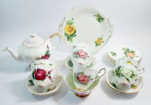 A Paragon vintage tea service comprising: teapot, jug, cake plate, sugar, six cups and saucers and