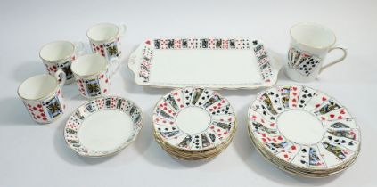 A group of Bridge china 'Elizabethan' comprising four coffee cups and saucers, four tea plates,