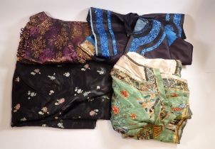 Two Japanese silk Kimono's and two others, all made shorter