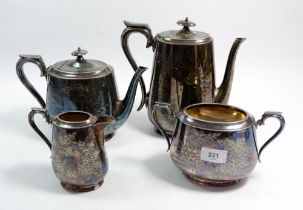 A Walker & Hall silver plated tea and coffee set