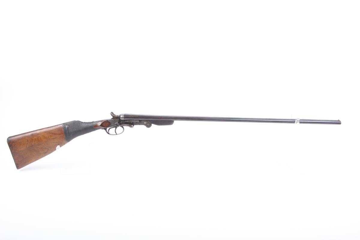 Ⓕ (S2) .410 Belgian double hammer gun, 28 ins barrels with 65mm chambers, folding sidelever