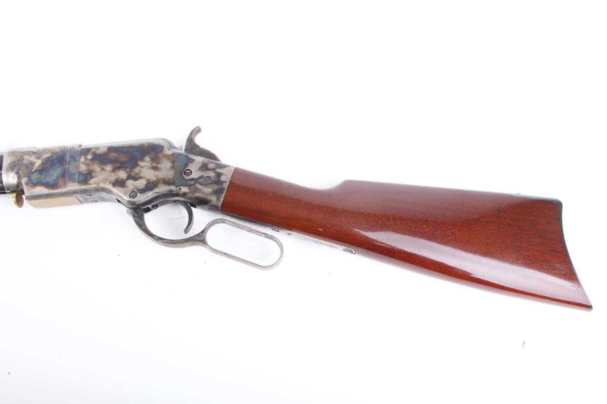 Ⓕ (S1) .44-40 Uberti Model 1860 Henry lever action rifle, 24 ins octagonal barrel with blade and - Image 6 of 8