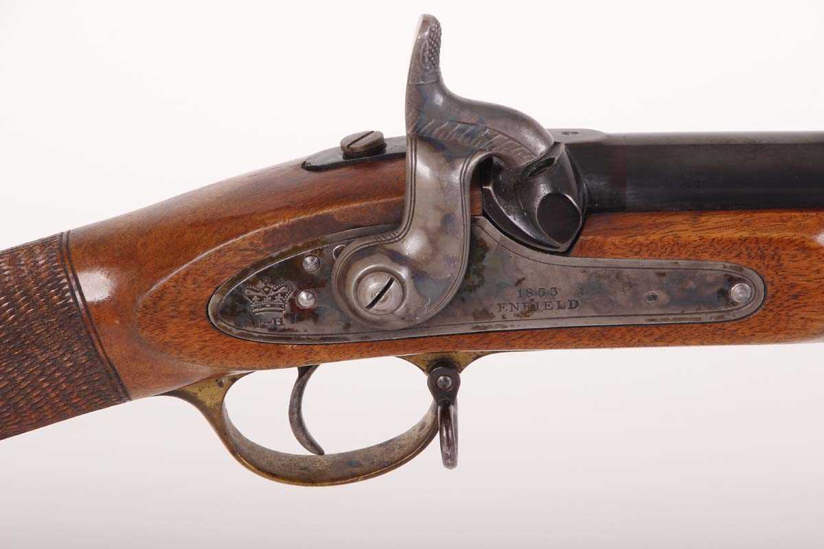 Ⓕ (S1) .577 Parker Hale Enfield 1853 percussion musket, 38 ins round barrel, fullstocked with - Image 3 of 9