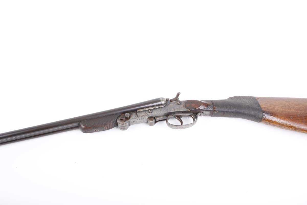 Ⓕ (S2) .410 Belgian double hammer gun, 28 ins barrels with 65mm chambers, folding sidelever - Image 7 of 7