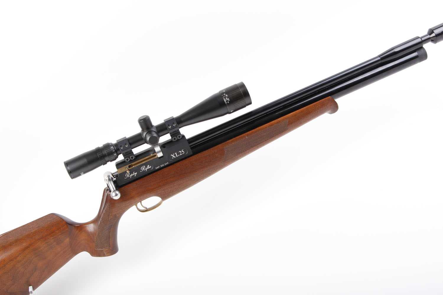 Ⓕ (S1) .22 Ripley Rifles XL25 pre charged bolt-action FAC air rifle, fitted Ripley moderator, dual