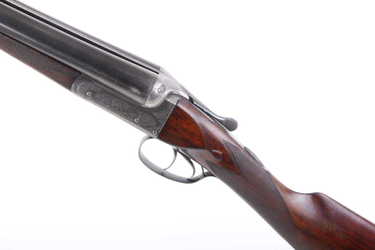 Ⓕ (S2) 12 bore boxlock ejector by W. R. Pape, 30 ins barrels, ic & ¾, tapered concave top rib with - Image 6 of 7
