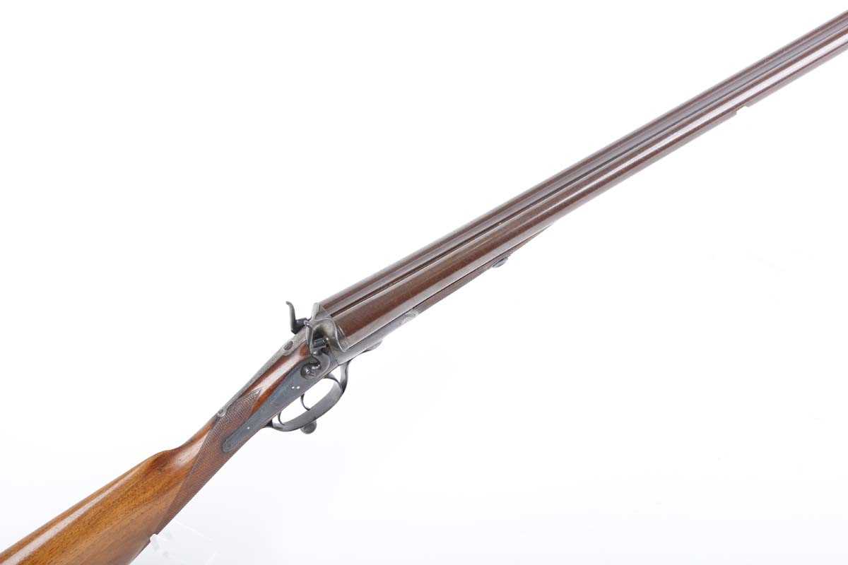 Ⓕ (S2) 12 bore double hammer gun by J. H. Crane, 29½ ins brown damascus barrels (reproofed, - Image 5 of 9